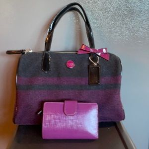 Coach felt purse and matching wallet